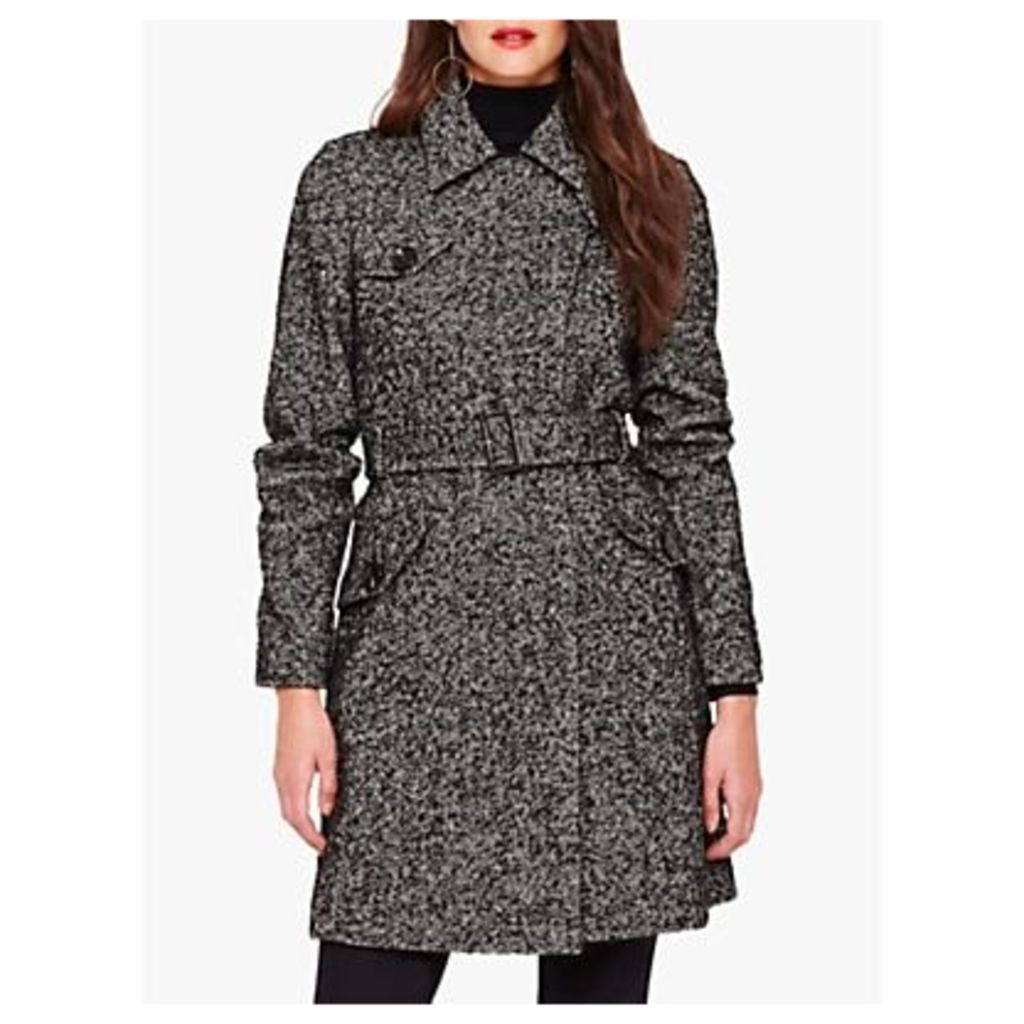 Damsel in a Dress Anna Tweed Belted Coat, Black/White