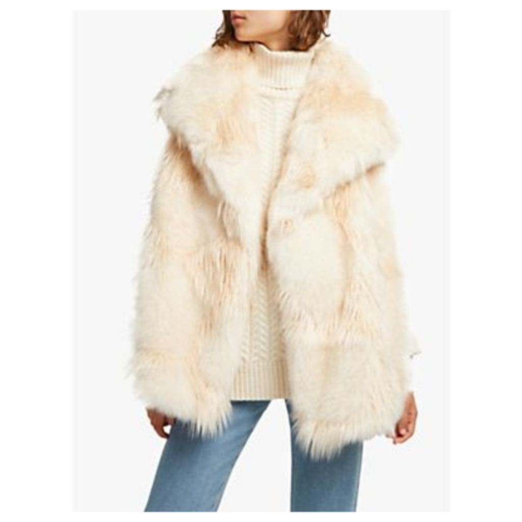 French Connection Marion Faux Fur Wrap Gilet, Classic Cream