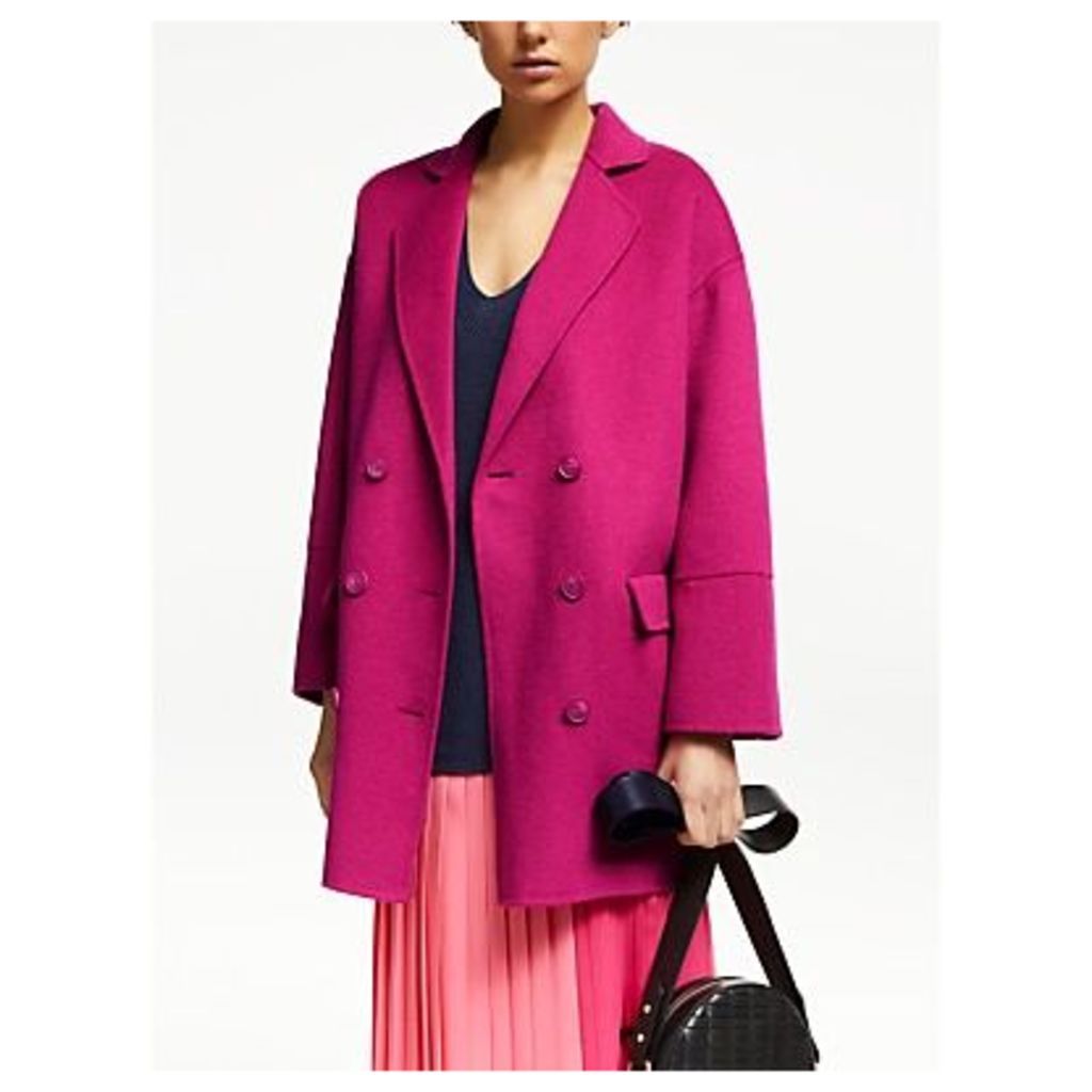 John Lewis & Partners Revere Double Breasted Coat, Pink Sorbet