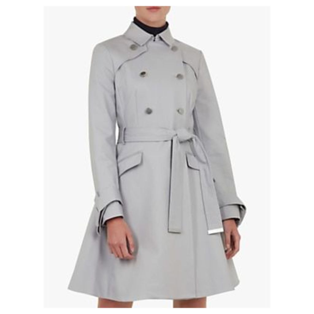 Ted Baker Marrian Knot Cuff Detail Trench Coat, Grey Mid