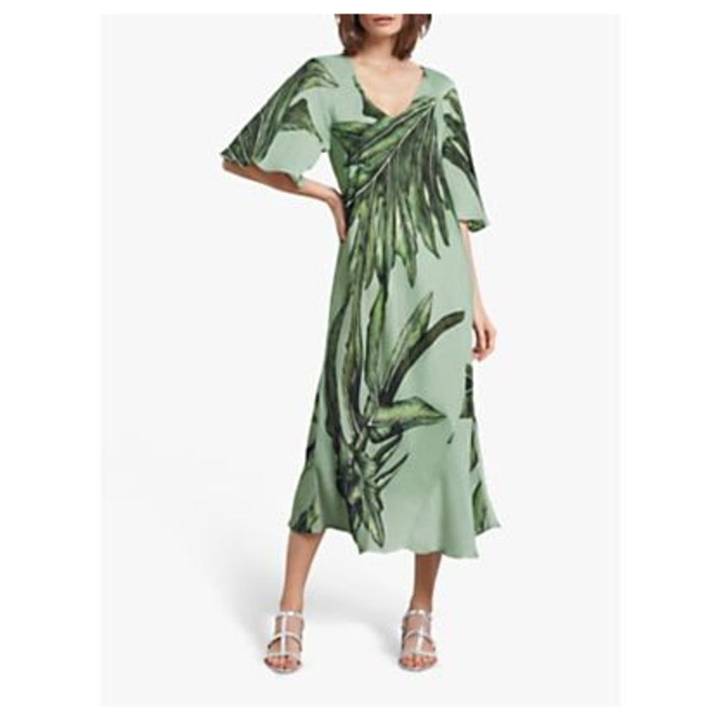 hush Aster Midi Dress, Palm Leaf Print