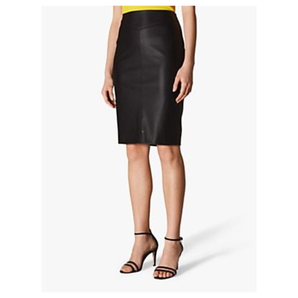 Karen Millen Faux Leather Pencil Skirt, Black