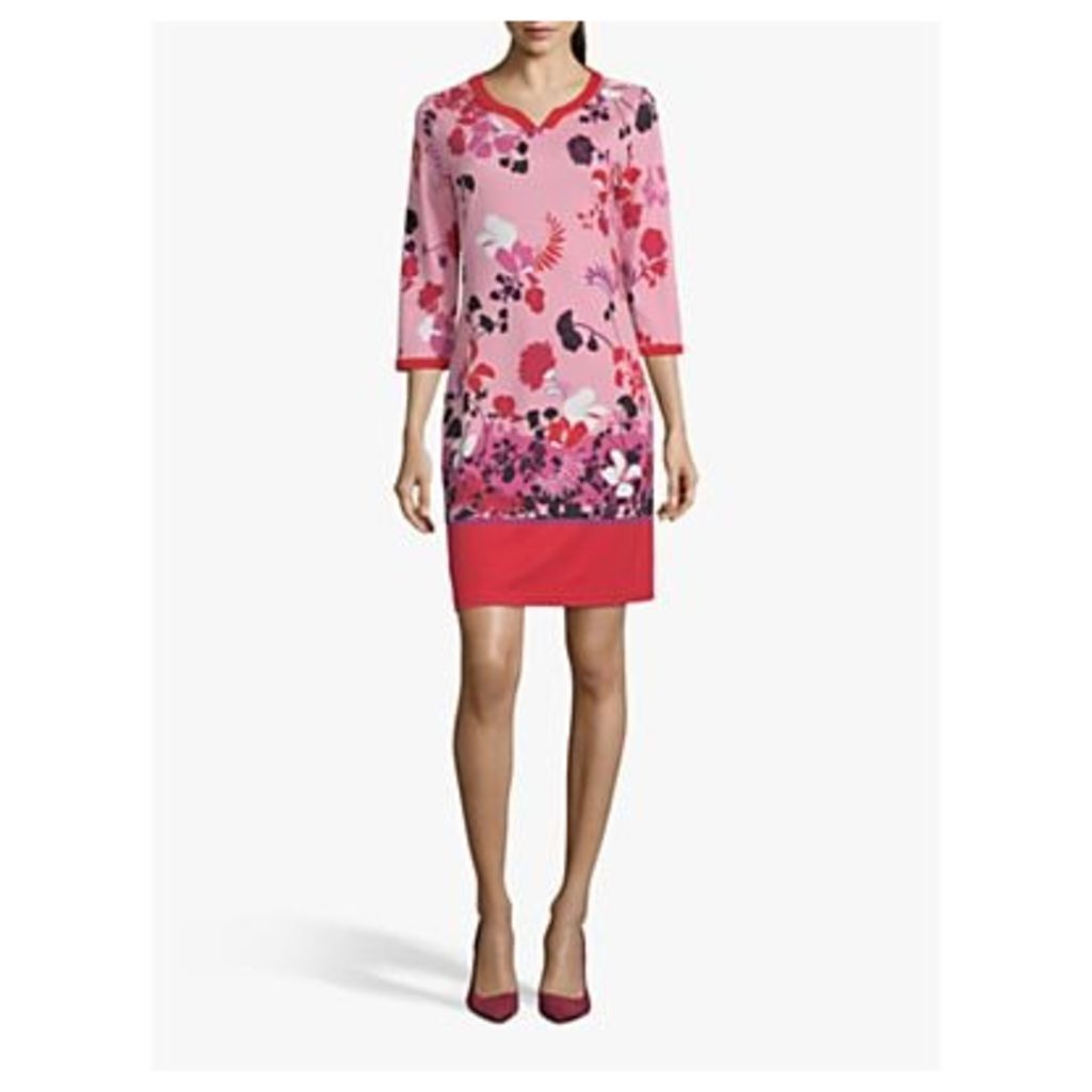 Betty Barclay Floral Round Neck Dress, Red Mid
