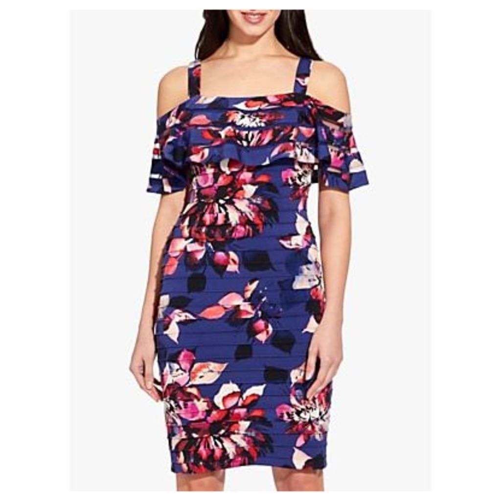 Adrianna Papell Cold Shoulder Dress, Navy/Multi