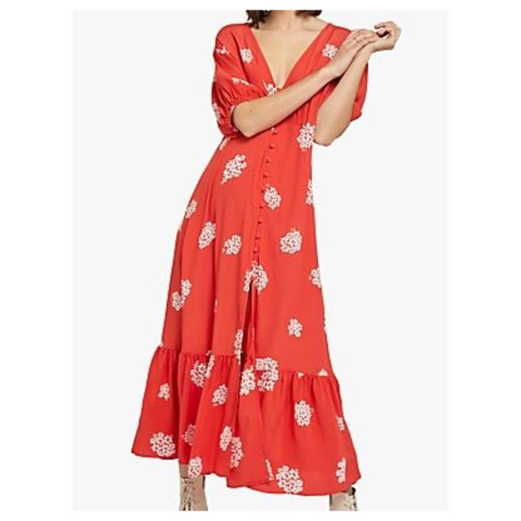 Ghost Izzy Midi Crepe Dress, Floral Cluster