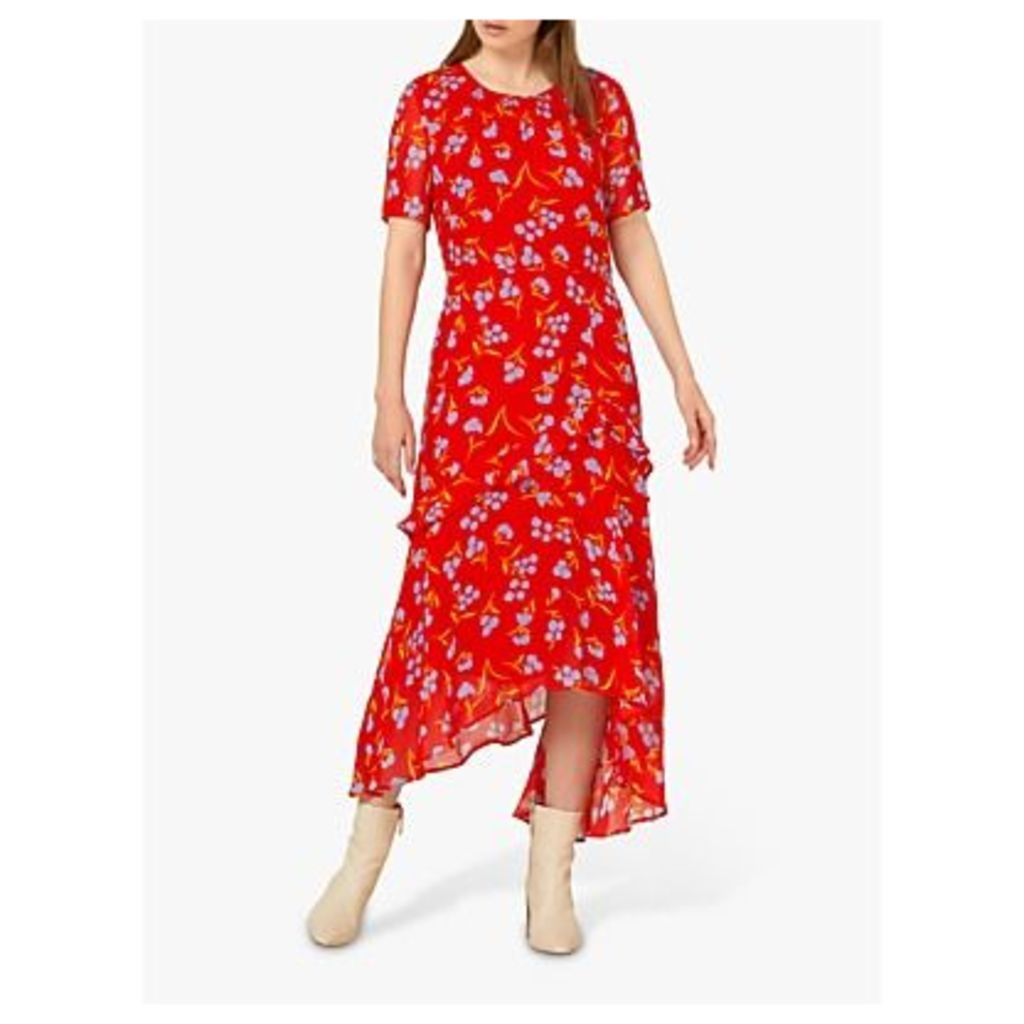 Finery Nicole Floral Ruffle Dress, Red/Multi