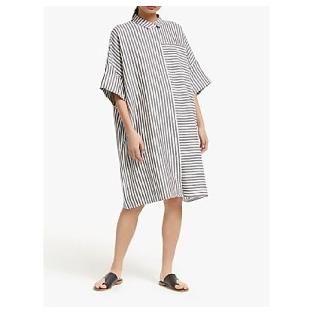 Kin Oversized Stripe Shirt Dress, Grey