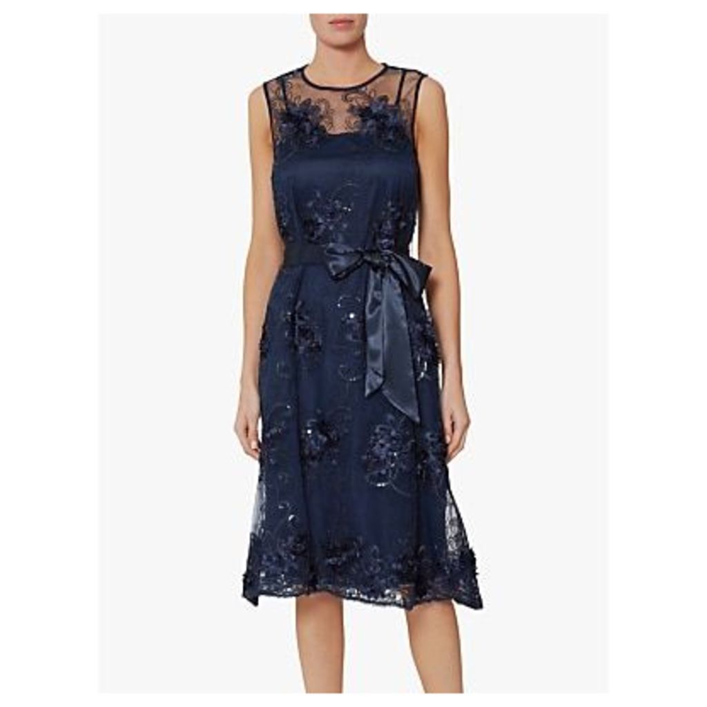 Embroidered Dress, Navy