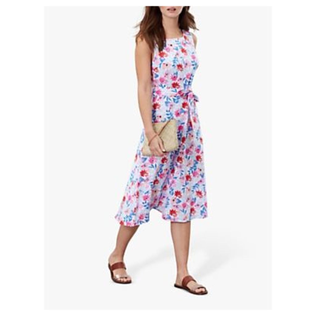 Joules Fiona Floral Sleeveless Dress, Blue/Multi