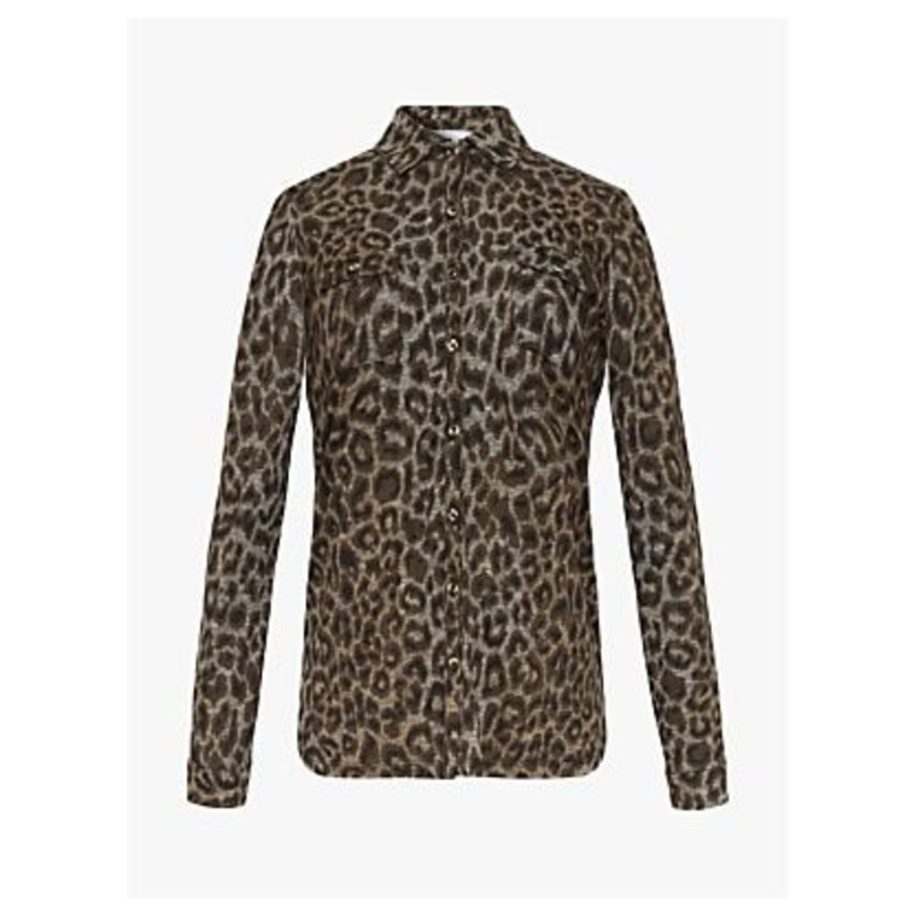 Gerard Darel Eddy Leopard Print Shirt, Grey