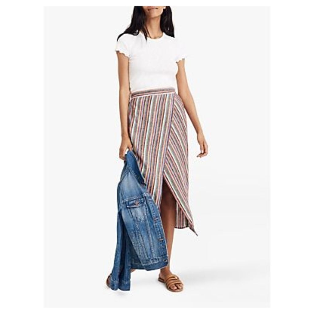 Madewell Rainbow Stripe Wrap Skirt, Mulled Wine Smith Stripe