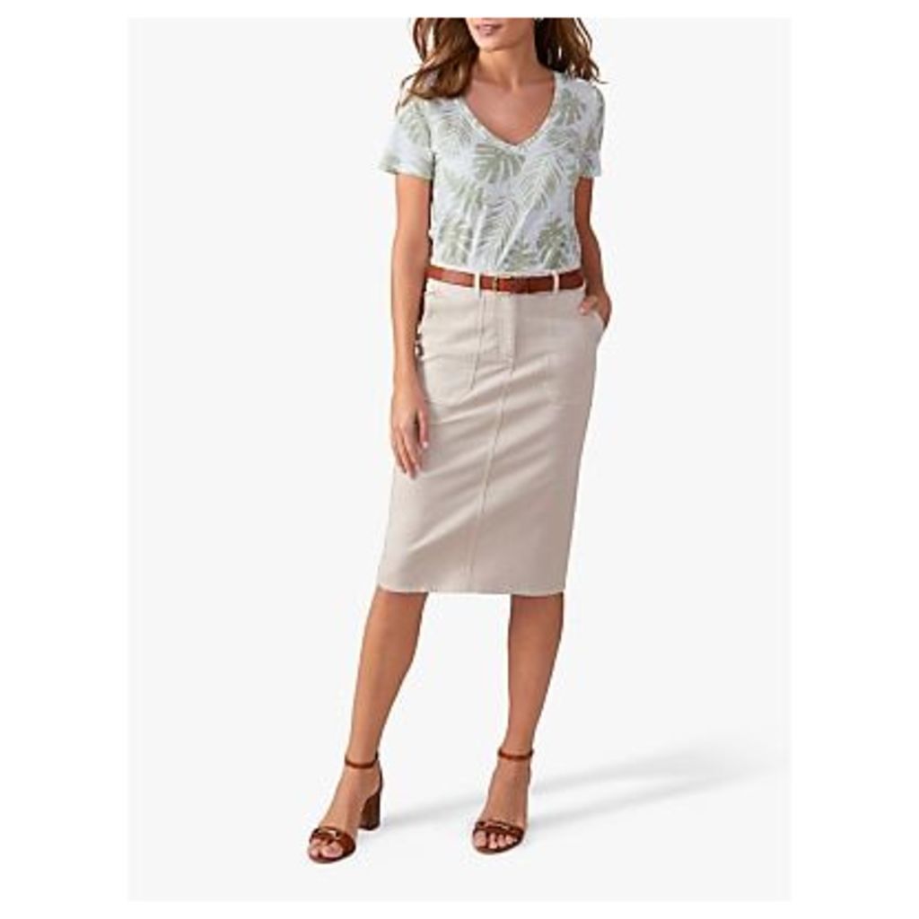 Pure Collection Chino Pencil Skirts, Soft Stone