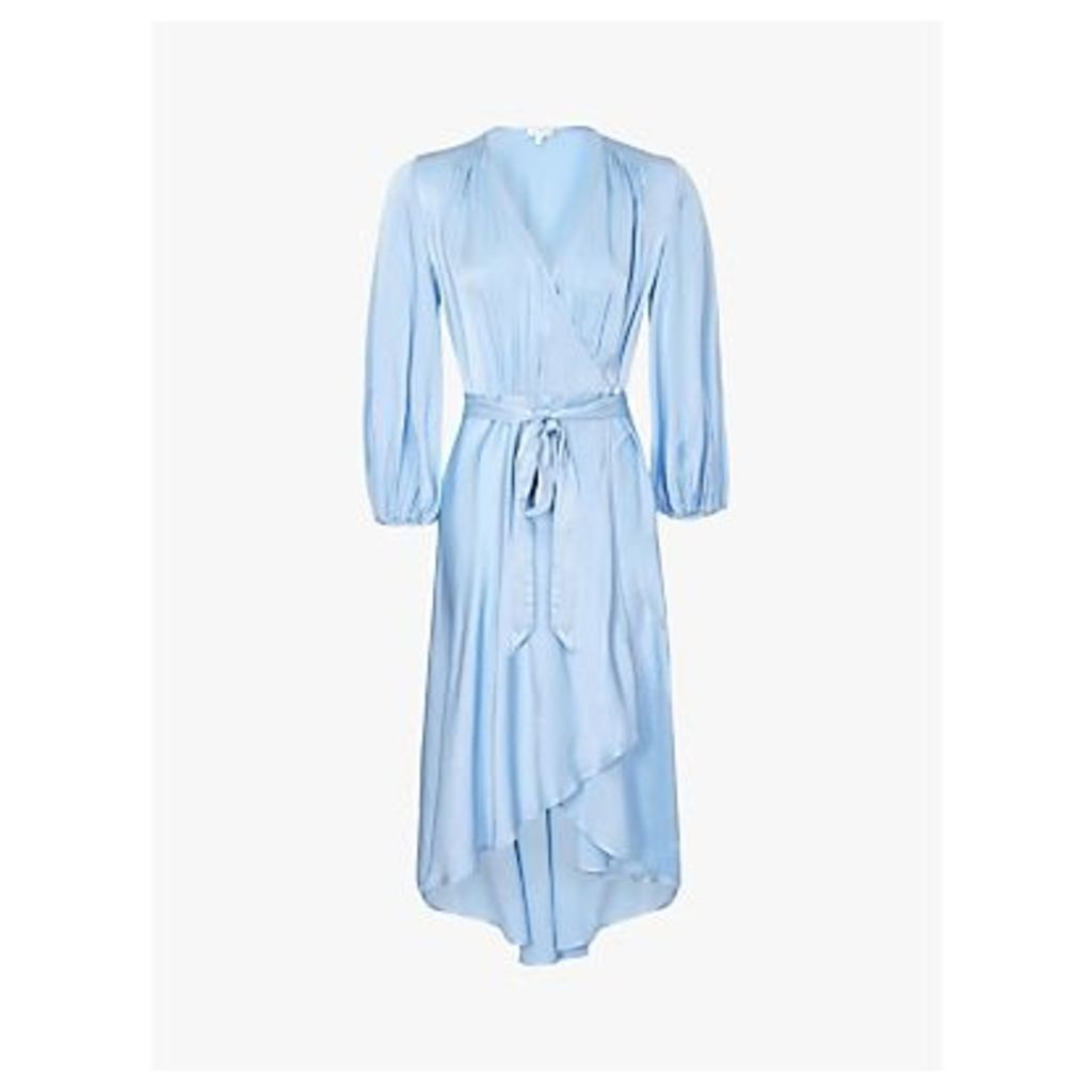 Ghost Aggie Waist Tie Wrap Dress, Pale Blue