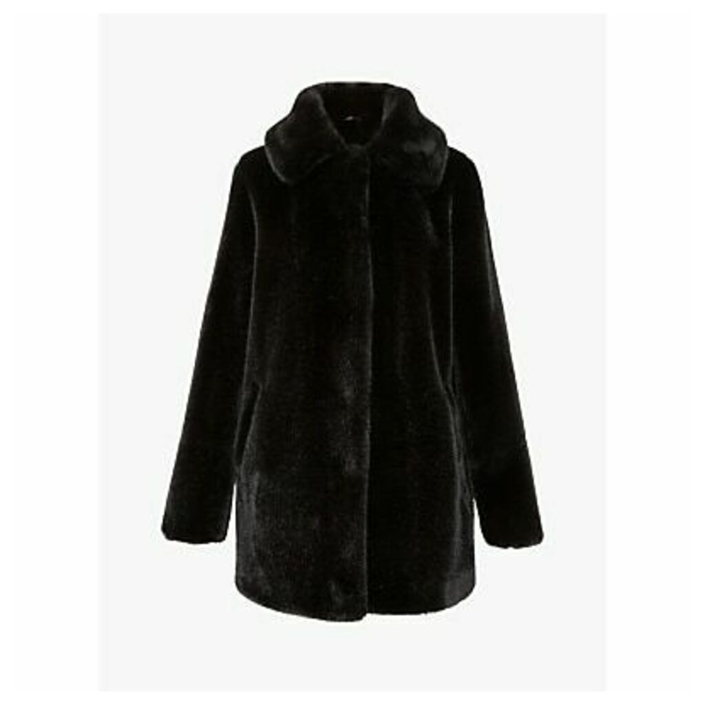 Gerard Darel Piana Faux Fur Coat, Black