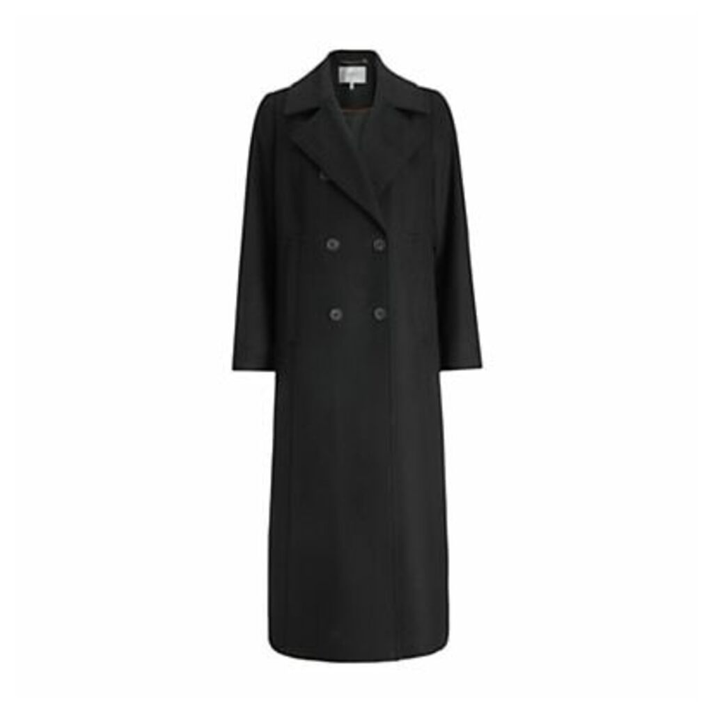 Gestuz Ebby Double Breasted Wool Blend Coat, Black