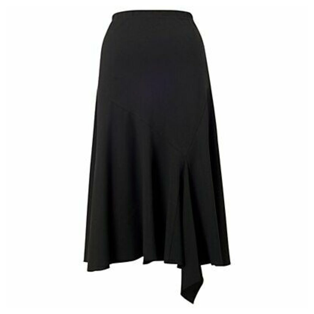 Chesca Flared Moss Crepe Skirt, Black