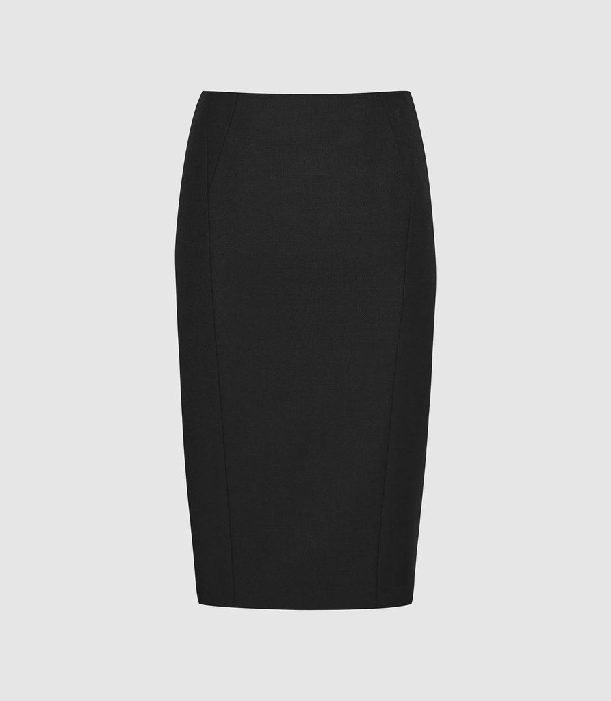 Hartley Skirt - Textured Pencil Skirt in Black, Womens, Size 4