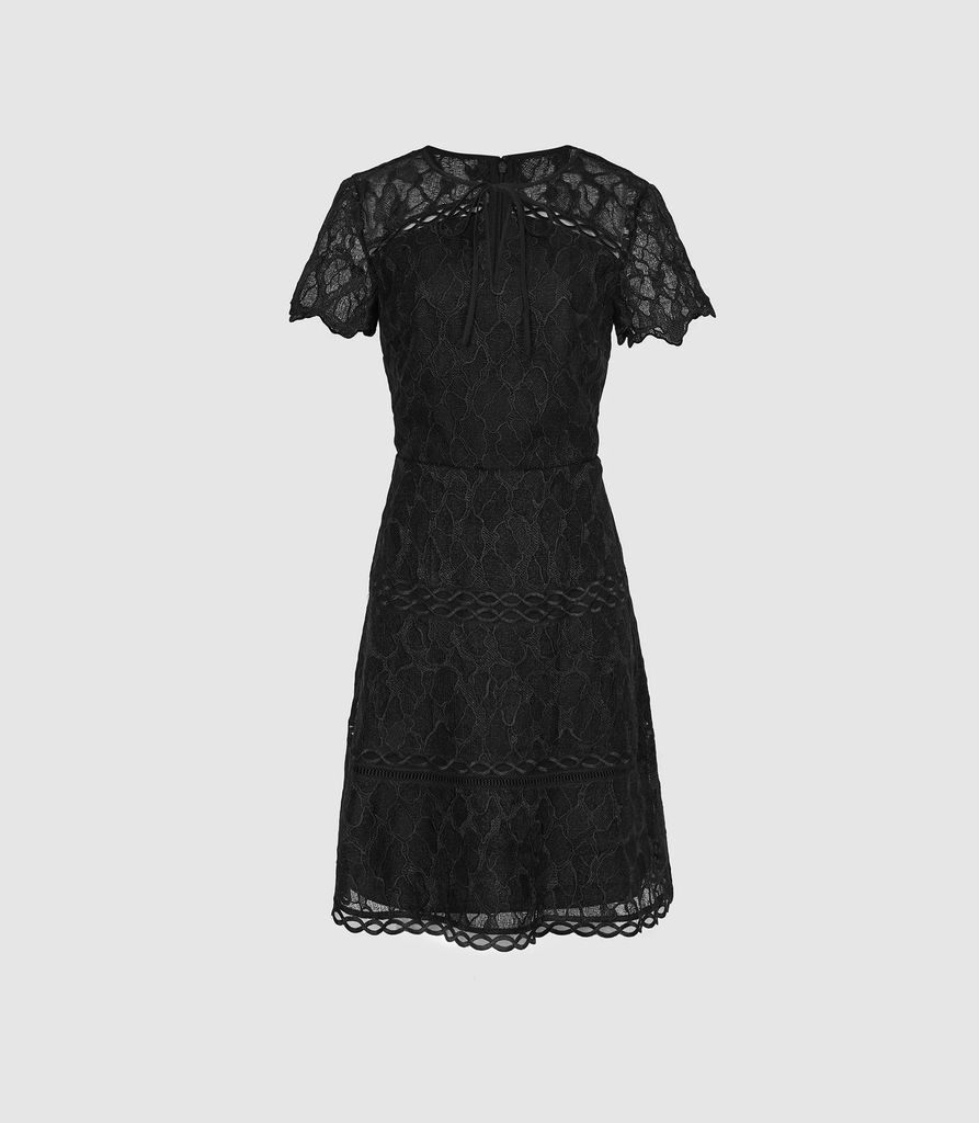 Czara - Lace Midi Dress in Black, Womens, Size 4