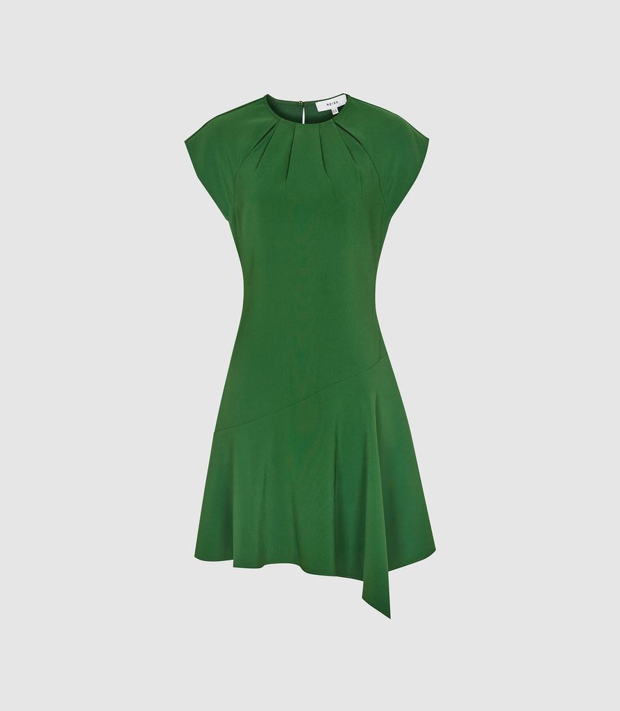 Belle - Capped Sleeve Dress in Green, Womens, Size 8