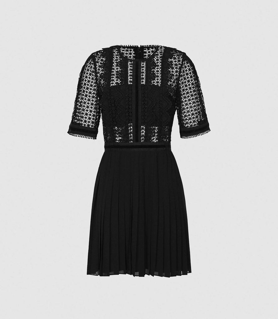 Athena - Lace Detailed Mini Dress in Black, Womens, Size 4