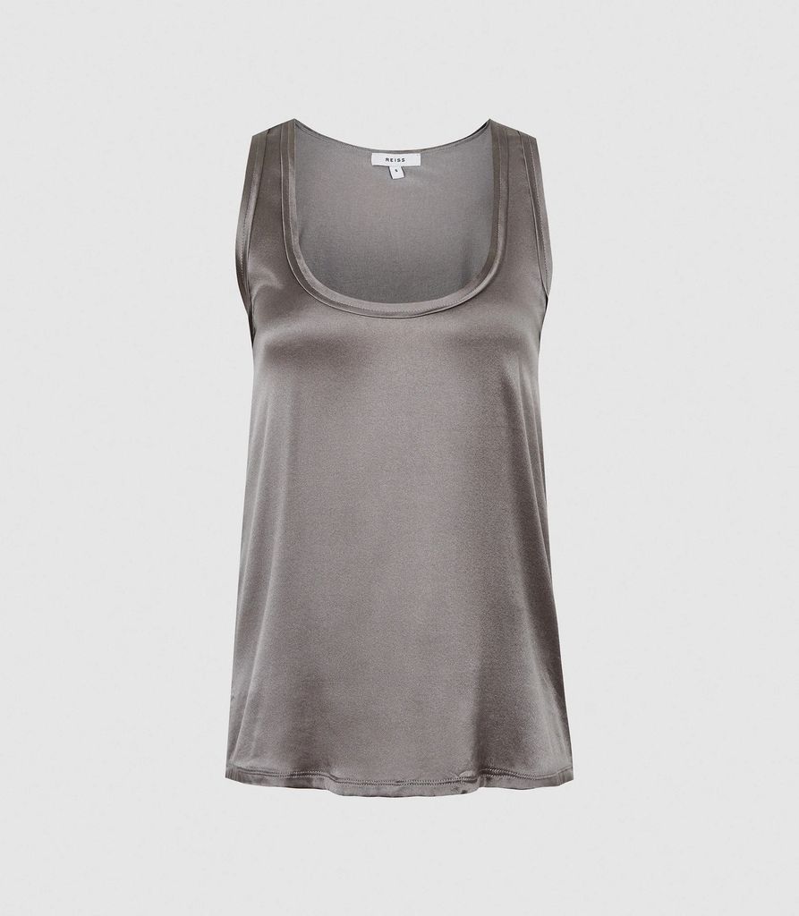 Remey - Silk Front Vest in Silver, Womens, Size XS