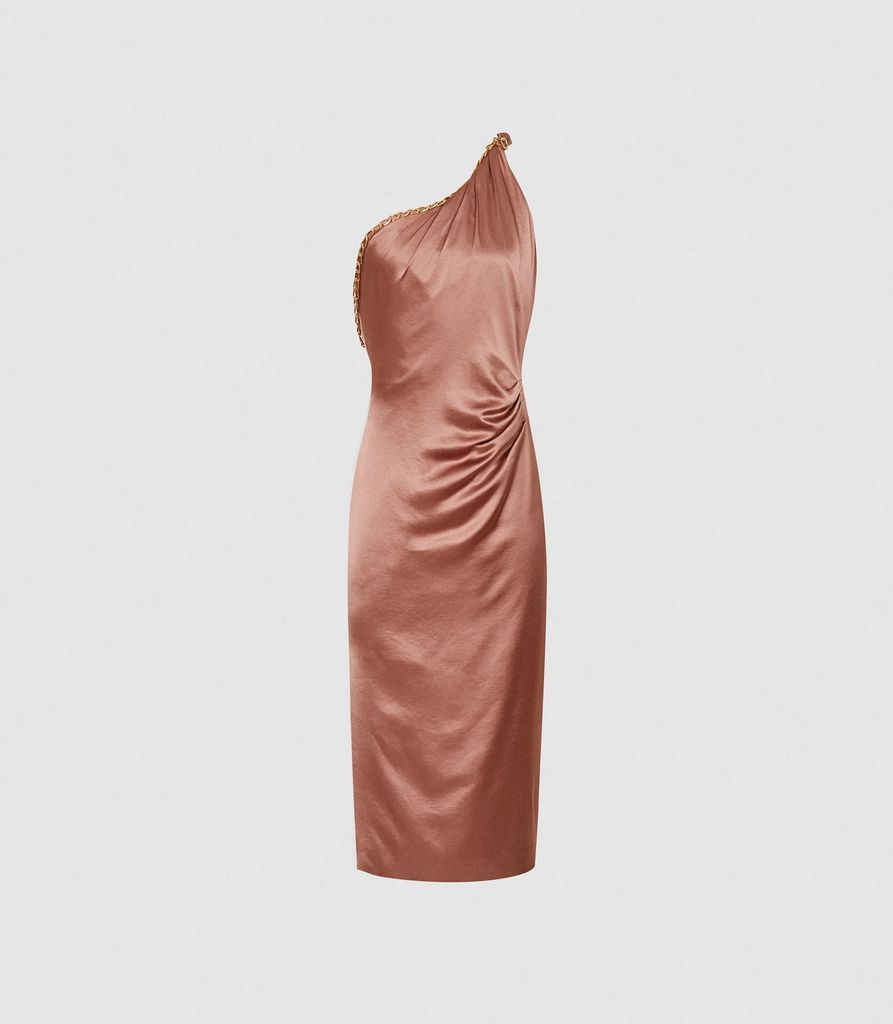Adaline - Satin Cocktail Dress in Blush, Womens, Size 4