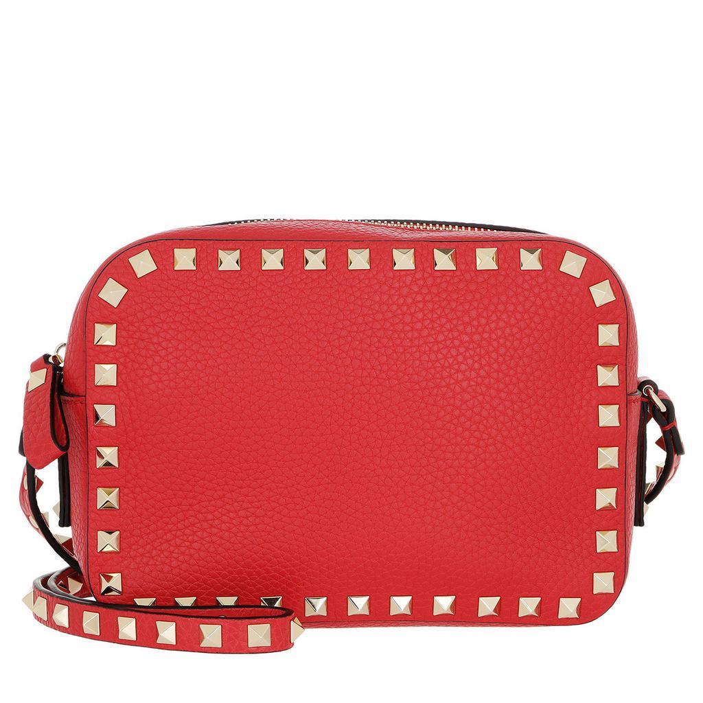 Cross Body Bags - Rockstud Camera Crossbody Bag Light Stone Rouge Pur - red - Cross Body Bags for ladies