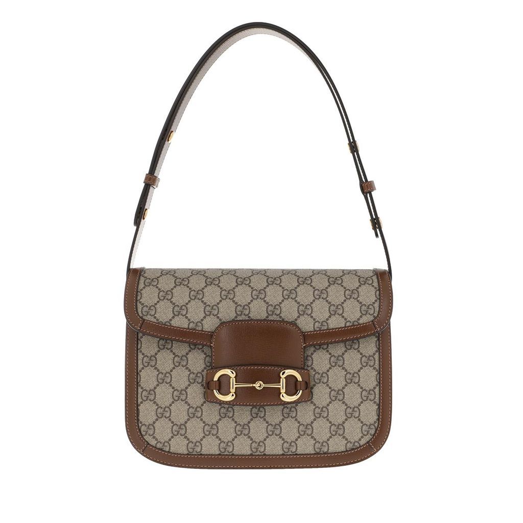 Satchel Bags - Horsebit 1955 Shoulder Bag GG Supreme Brown - brown - Satchel Bags for ladies