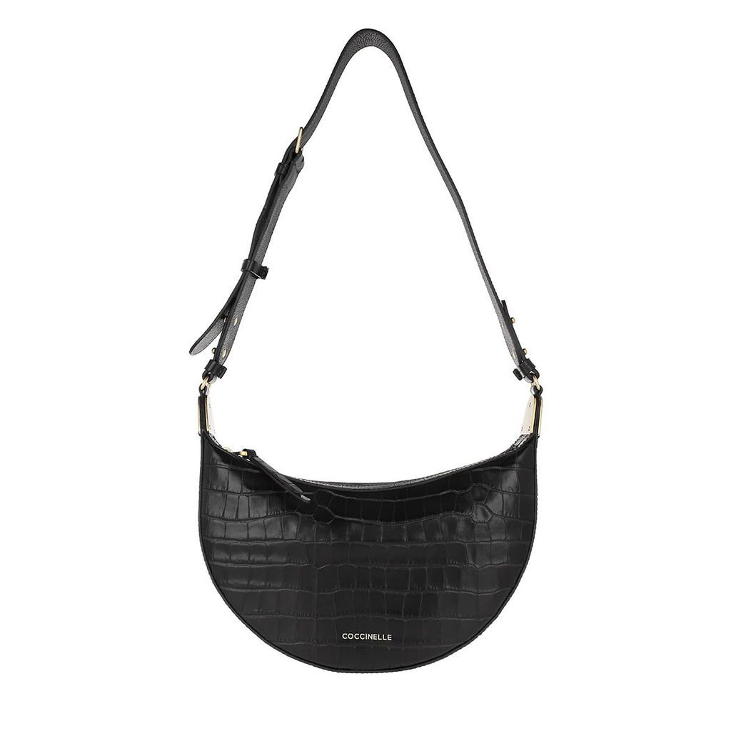 Cross Body Bags - Anais Croco Shiny Soft Noir - black - Cross Body Bags for ladies