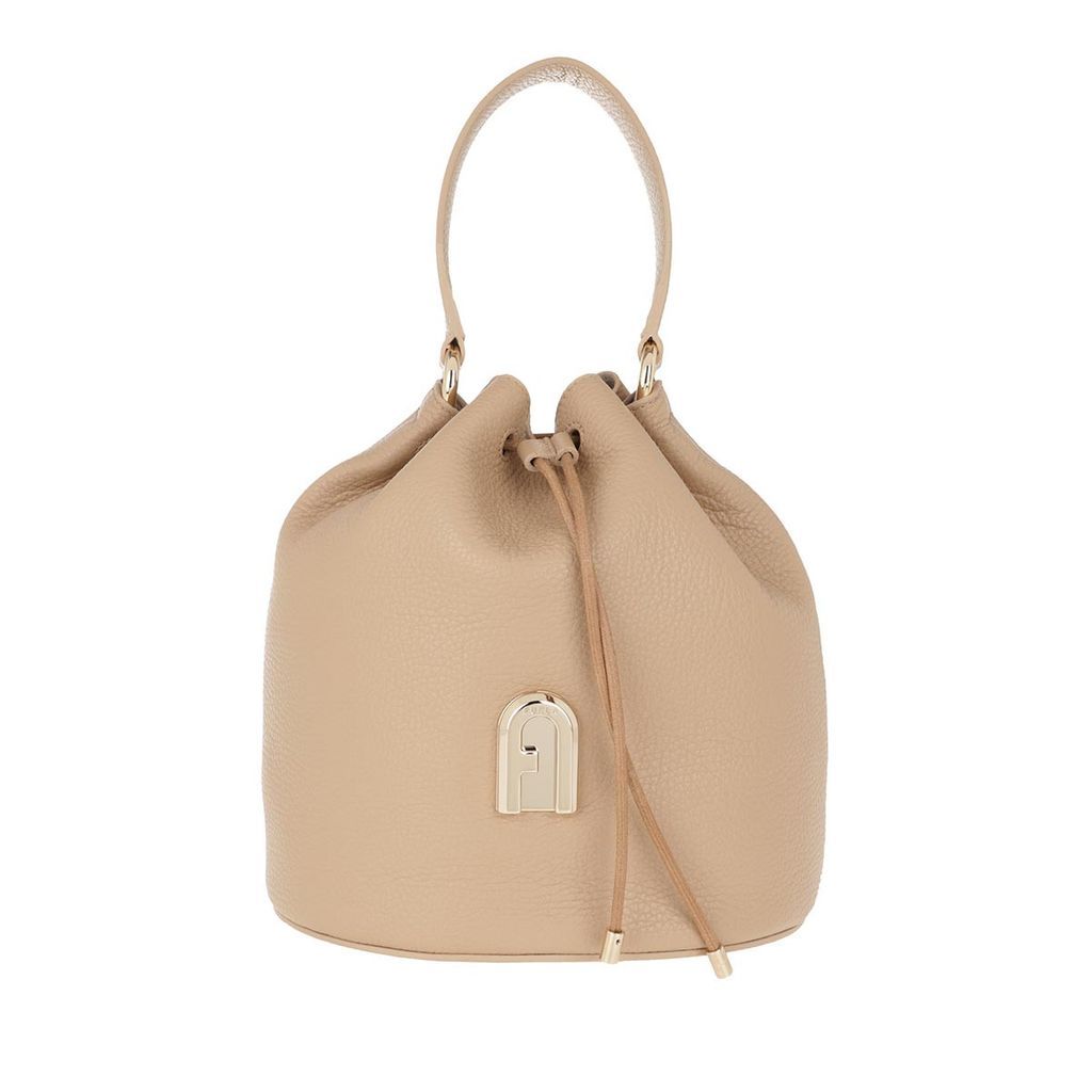 Bucket Bags - Sleek Small Drawstring Sand Toni Cognac - beige - Bucket Bags for ladies