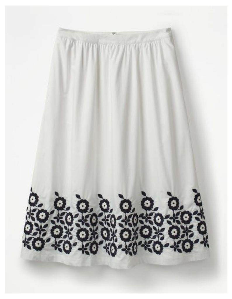 Haidee Embroidered Skirt White Women Boden, White