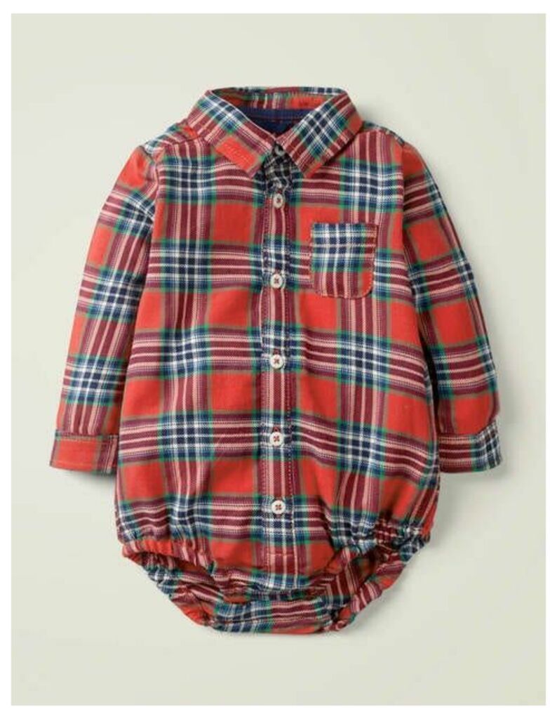 Brushed Check Body Red Baby Boden, Blue