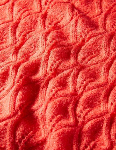 Pointelle Fluffy Jumper Coral Women Boden, Bright Coral