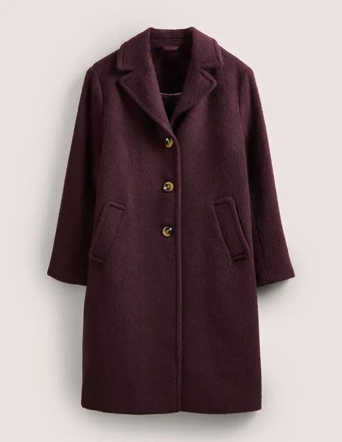 Wool Blend Collared Coat Purple Women Boden, Fig
