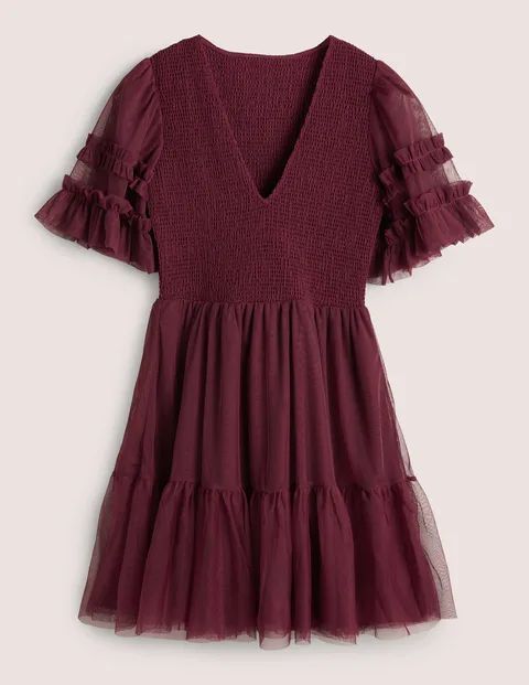 Tulle Smocked Mini Party Dress Purple Women Boden, Ruby Ring