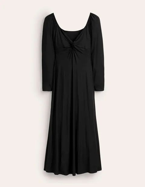 Sweetheart Jersey Midi Dress Black Women Boden, Black