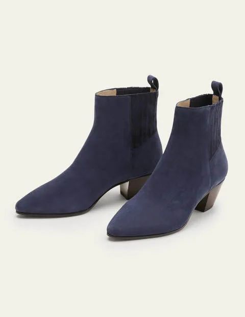 Western Ankle Boots Navy Women Boden, Navy