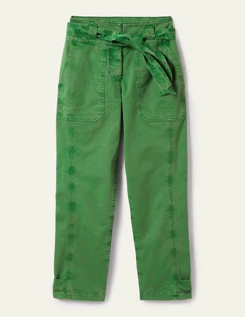 Belted Chino Trousers Green Women Boden, Sprout Green