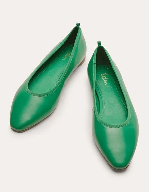 Almond Toe Ballerinas Green Women Boden, Irish Green