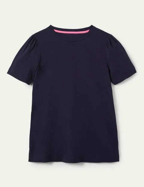 Puff Sleeve Cotton T-Shirt Navy Women Boden, Navy