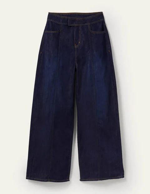 Wide Leg Seam Detail Jeans Blue Women Boden, Indigo