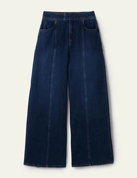 Wide Leg Seam Detail Jeans Denim Women Boden, Mid Vintage