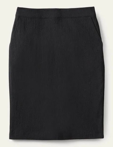 Textured Pencil Skirt Black Women Boden, Black