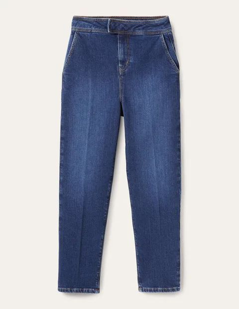 Smart Cropped Tapered Jeans Vintage Women Boden, Dark Vintage
