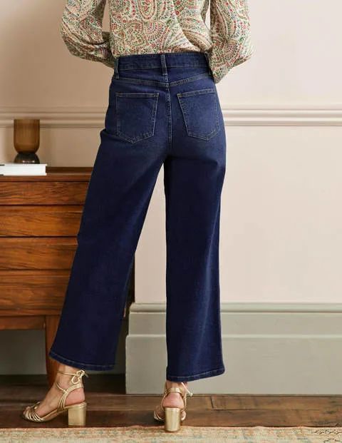 Cropped Wide Leg Jeans Denim Women Boden, Mid Vintage