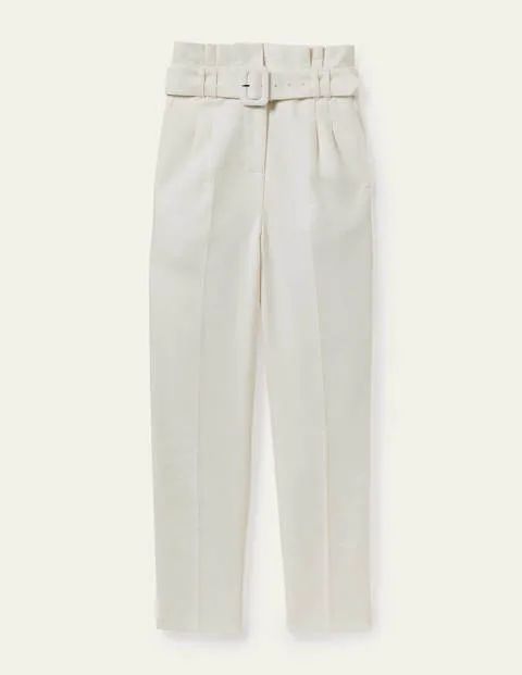 Carrie Paperbag Trousers Ivory Women Boden, Ivory