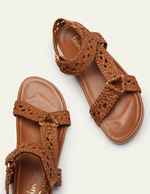 Woven Leather Sandals Tan Women Boden, Tan