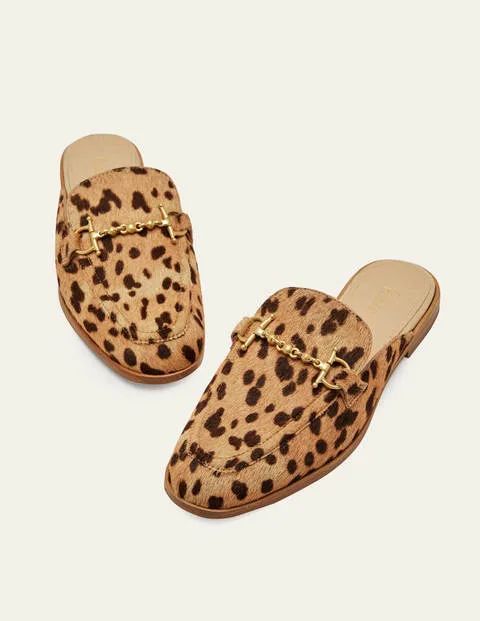 Snaffle Detail Backless Loafer Leopard Women Boden, Leopard