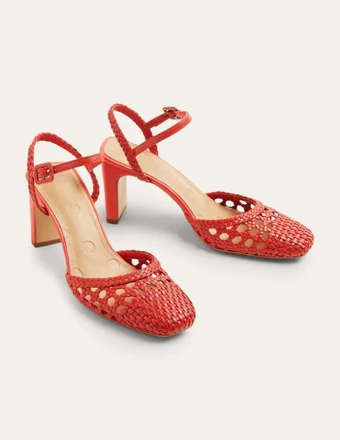 Ellie Woven Leather Courts Red Women Boden, Aurora Red