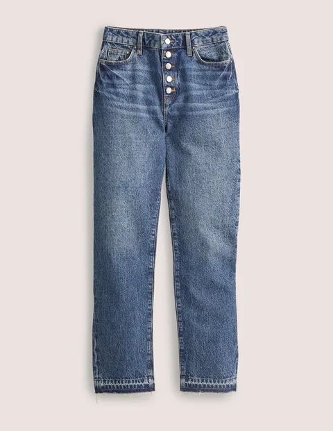 High Rise Straight Leg Jeans Denim Women Boden, Mid Vintage Tint